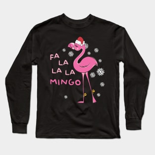 Fa La La La Mingo Funny Flamingo Christmas Long Sleeve T-Shirt